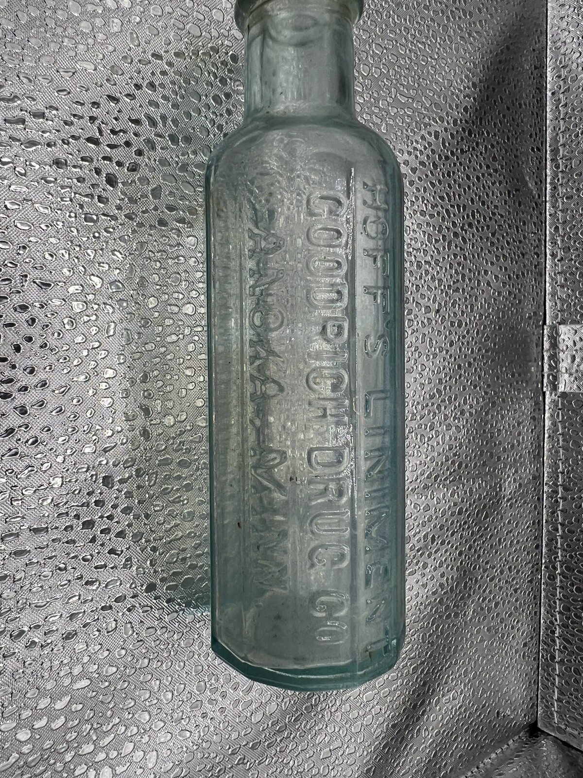 Antique Hoff’s Liniment 7” Medicine Bottle Goodrich Drug Co. Anoka