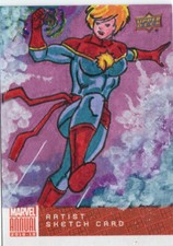 Marvel Annual 2018-19 Upper Deck Sketch Card #1/1 Kelly M Powers Captain Marvel