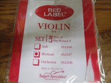 Red Label Violin 4/4 plain E-A-D-G medium strings NEW