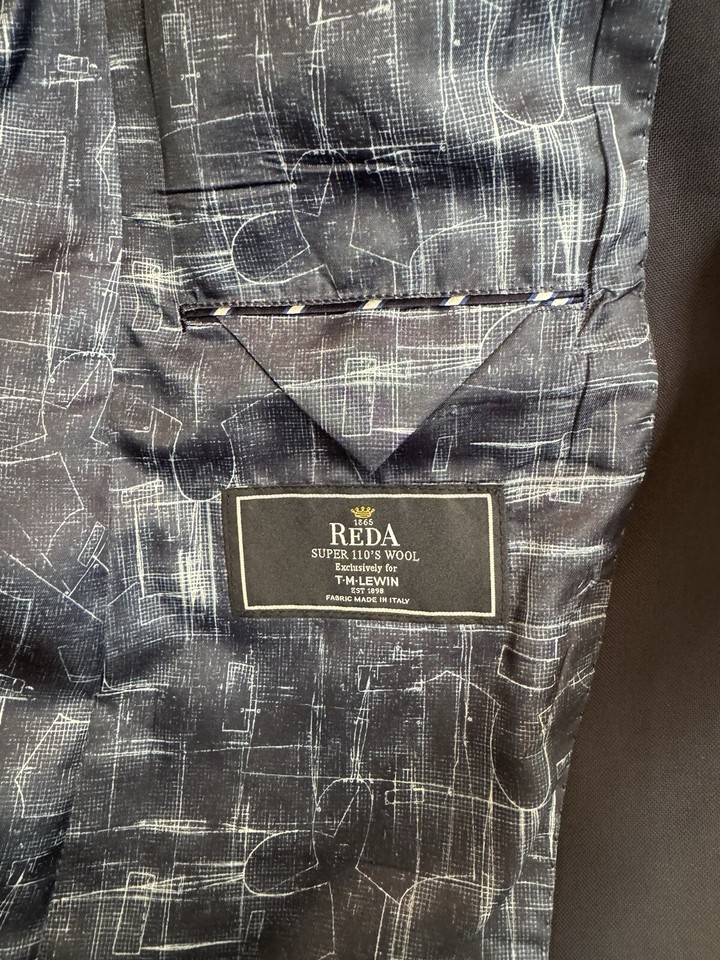 TM Lewin Mens Blazer Navy Blue Smart Casual Lightweight Jacket Cotton