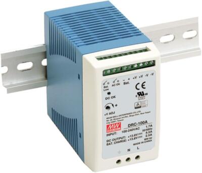 Mean Well DRC-100A DIN Rail Power Supply 13.8 V/DC 4.5A 96W