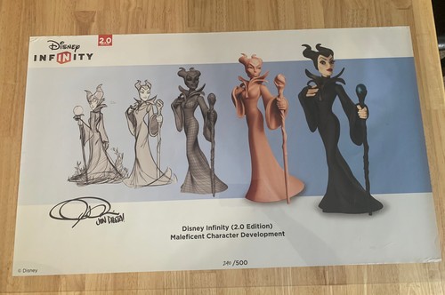 DISNEY INFINITY ~ SIGNED LIMITED EDITION POSTER- MALEFICENT 17.5x30 - 第 1/5 張圖片