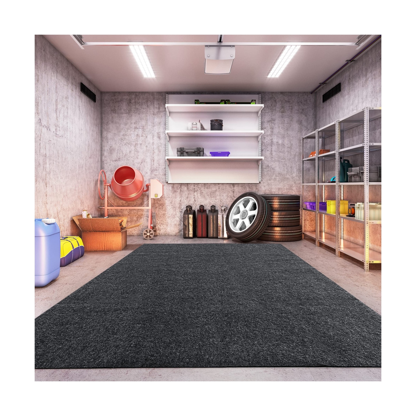 HOMBYS Extra Large Garage Floor Mats for Under Car, Dark Grey Garage