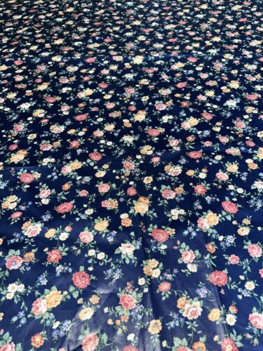 3 Yds Joan Kessler “Virginia” Navy Chintz Floral Fabric Concord Fabrics - Picture 3 of 6
