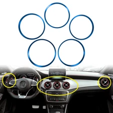 5x Blue Aluminum Air Vent Outlet Trim Ring Cover Fits 15-20 X156 GLA250 GLA45
