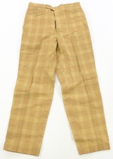 Rare VTG FARAH Windowpane Checkered Plaid Slacks Trousers Pants 70s 80s Yellow