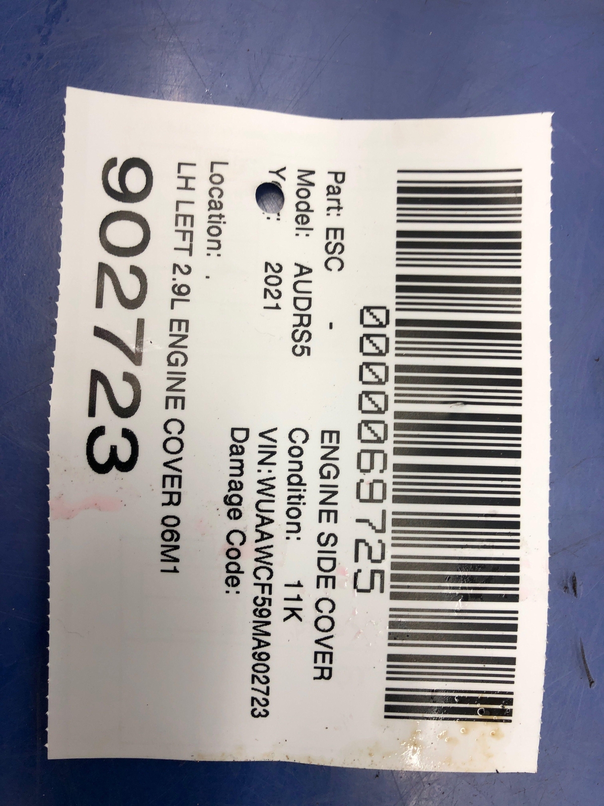 2021 AUDI RS5 OEM 4-DOOR LEFT 2.9L ENGINE COVER 06M109285F | eBay 