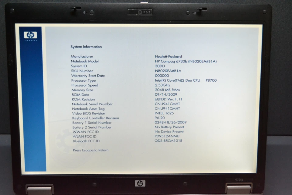 HP Compaq 6730b laptop notebook computer with windows 8.1 power supply used - Image 4 of 4