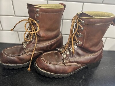 Rugged wood n’stream Men\'s Leather Boots in Rich Brown WOOD N STREAM BROWN LEATHER Weinbrenn WORK HUNTING Moc BOOTS  main image 4