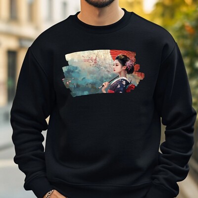 Geisha Portrait Sweatshirt Cosy and Perfect for Any Occasion S to 4XL