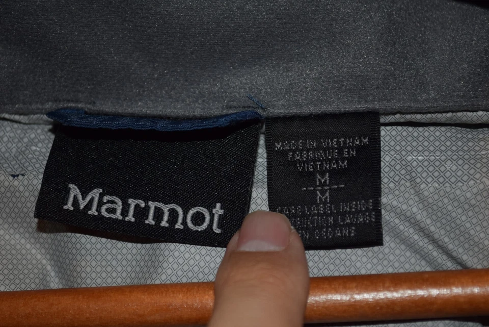 Marmot Full Zip Jacket Hooded Blue Nylon OC Men's Medium - Image 2 of 4