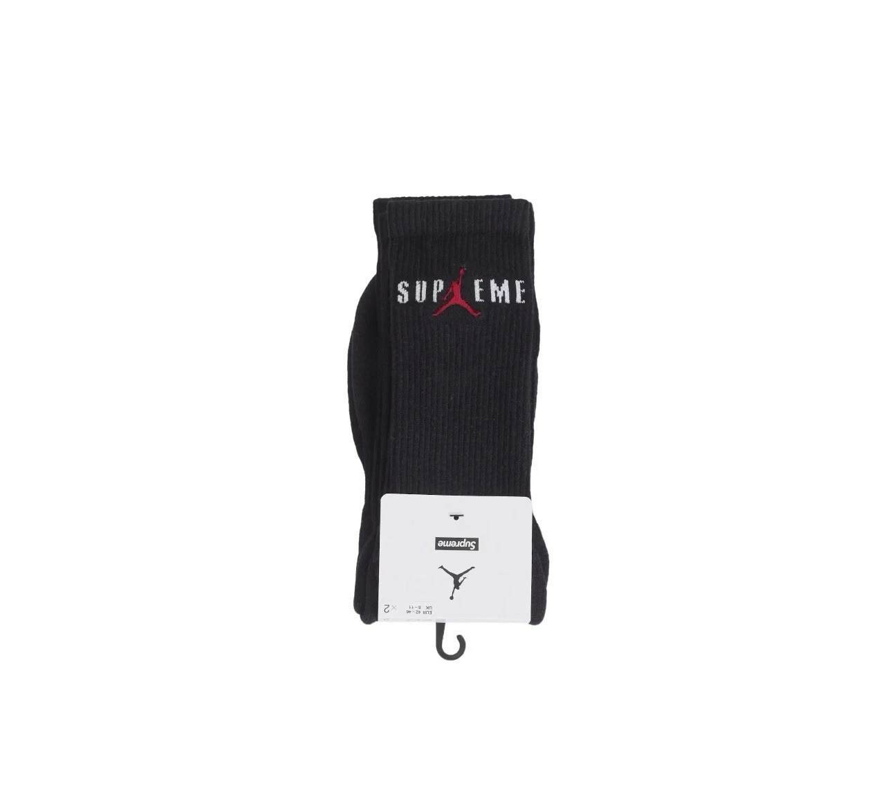 Lot de 2 chaussettes Supreme Jordan Crew noires taille : Large