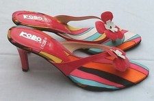 Fresco Flower Power Scarpe Donna Fucsia Tacchi Alti 7cm Décolleté Estive 40