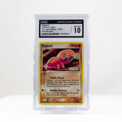 2005 Pokemon Trapinch Reverse Holo EX Legend Maker 67 - CGC Gem Mint 10 - Picture 2 of 4