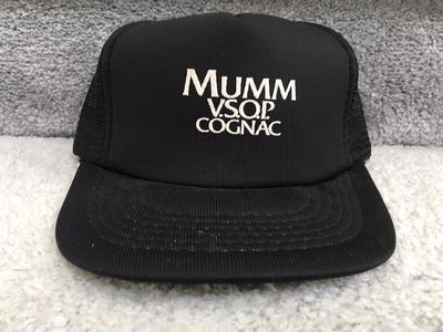 Mumm Vsop Cognac Snapback Hat Trucker Starter Camp Cap Black Mesh One Size