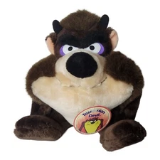 Looney Tunes TAZ Tasmanian Devil Plush Toy 24K Mighty Star 1990 Vintage NWT