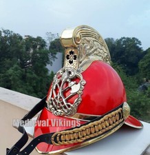 Collectible Red Finish Fire Fighter Chief Fireman Helmet New Halloween/Christmas