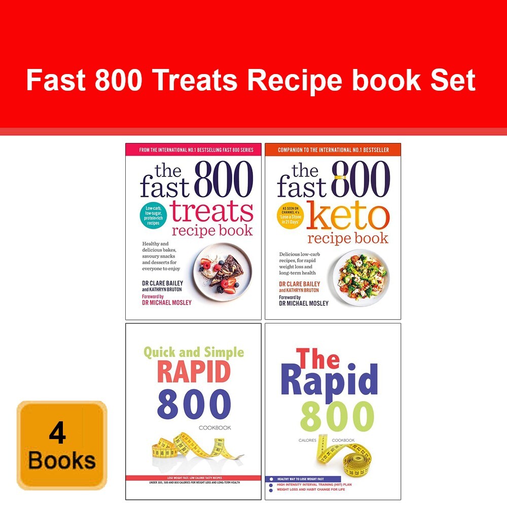 Fast 800 Treats Recipe Book, Fast 800 Keto Recipe, Rapid 800 Cookbook 4 Books