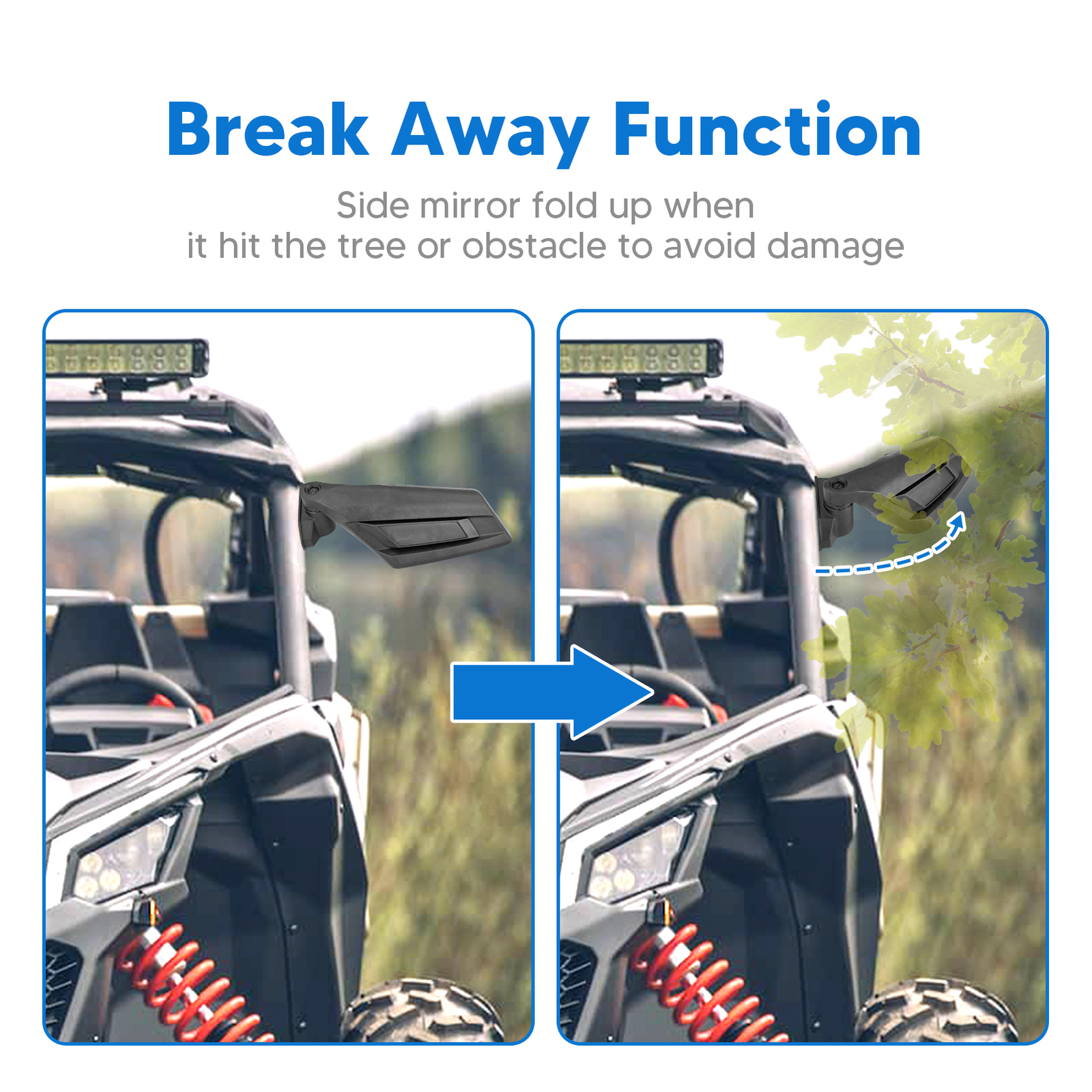 For 20172023 Can Am Maverick X3 XRS XDS XMR Racing Style Rear View