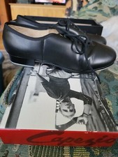 Capezio Womens Size 7 Tap Shoes Black Leather Tele Tone II - Nice 