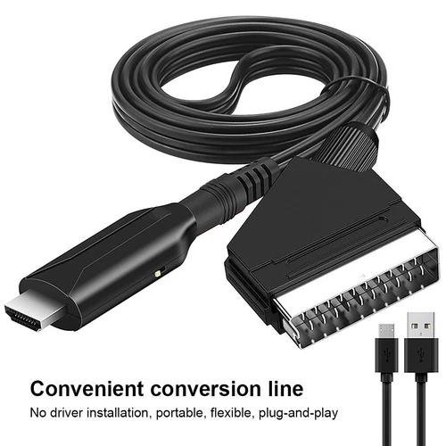 SCART auf zu HDMI Adapter Kabel 1 Meter Konverter Wandler HD Video Audio HD TV - Bild 1 von 6