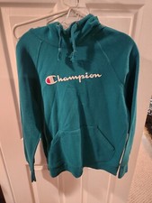 Champion Hoodie Kids Medium Green Hooded Sweatshirt Pullover