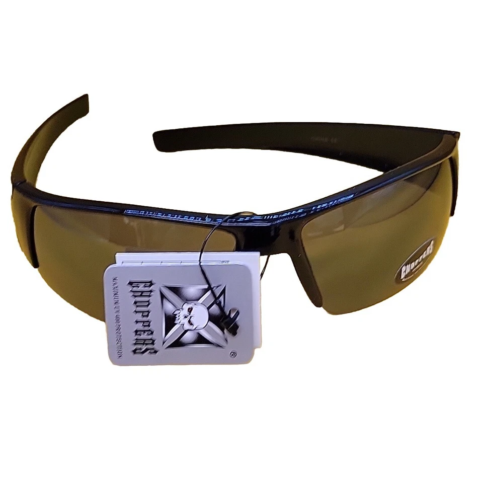 NUEVO Choppers Tonos Medio Borde Marco Negro con Llama Azul 6579 Foto 2 de 4