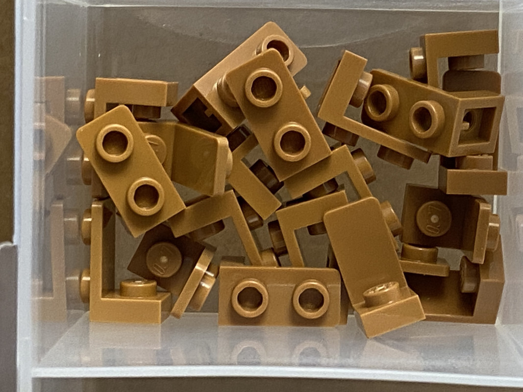 LEGO Parts - Medium Nougat Bracket 1 x 1 - 1 x 2 Inverted - No