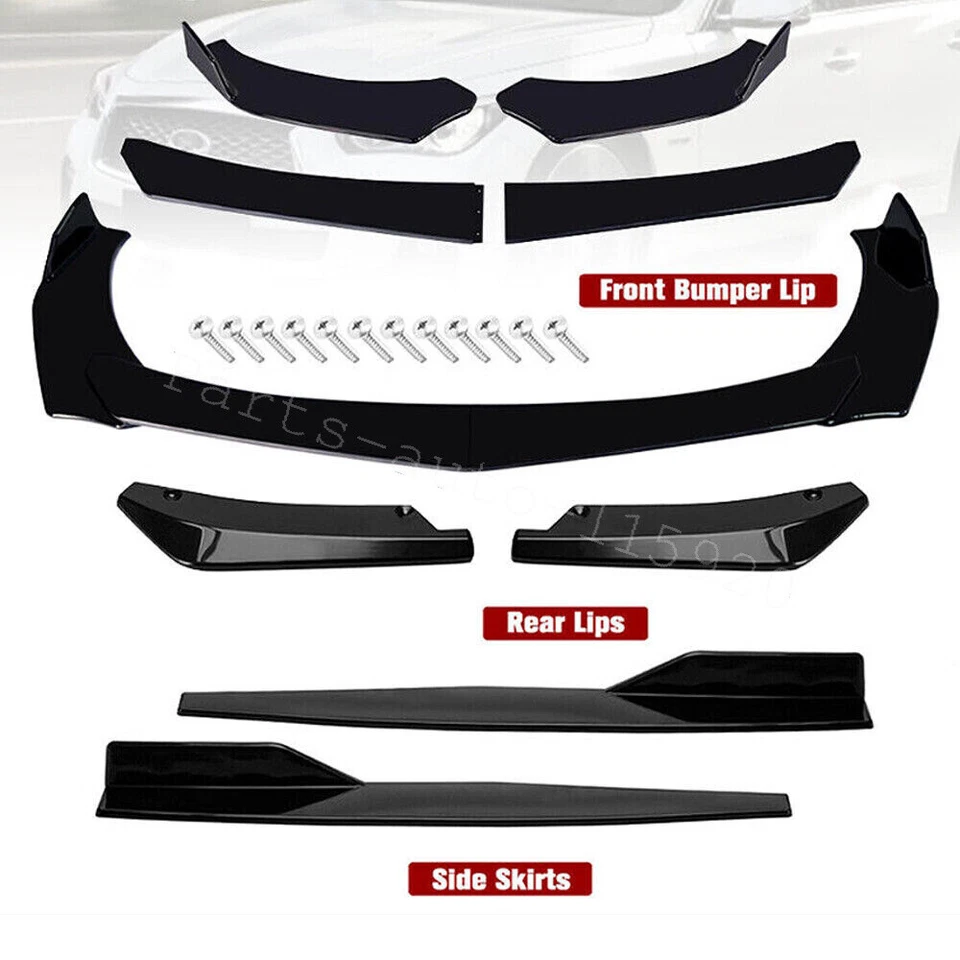 Front Bumper Lip Spoiler Side Skirts Rear Lip For Kia Soul 2010-2022 Gloss Black Foto 2 de 4