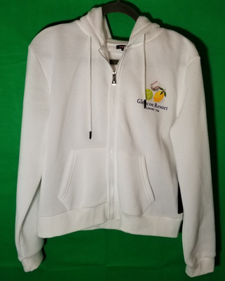 Angel Cult Glencoe Resort Illinois Hoodie Full Zip Women Medium White Comfy NWT