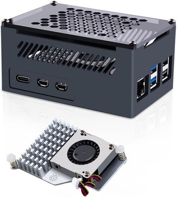 Hochwertiges Aluminiumgehäuse mit offiziellem Aktivkühler für Raspberry Pi 5