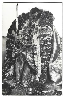c1930-50 RPPC Gevaert Photo Hindu Temple Deity Statue India Postcard