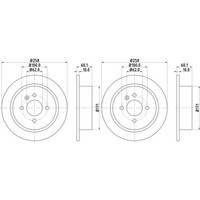 2X Hella Bremsscheiben 258Mm Hinten Passend FüR BMW 3 50407