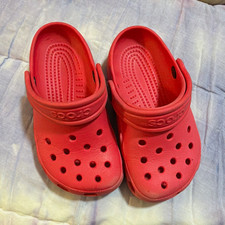 Crocs Classic Clog Pink Slip-On Rubber Casual Shoes Unisex Kids US 8
