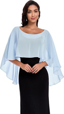 Sheer Shawls and Wraps for Evening Dresses Chiffon Capes for Women Soft Wedding