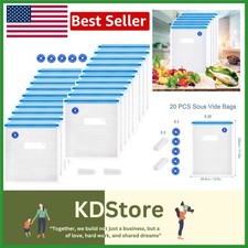 Reusable Sous Vide Vacuum Food Storage Bags 20Pcs 11x10in BPA Free