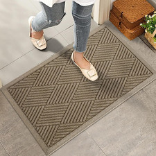 Sturdy Front Door Mat, Absorbent Muddy Dirt Resist Welcome Door Mats Outdoor Ind