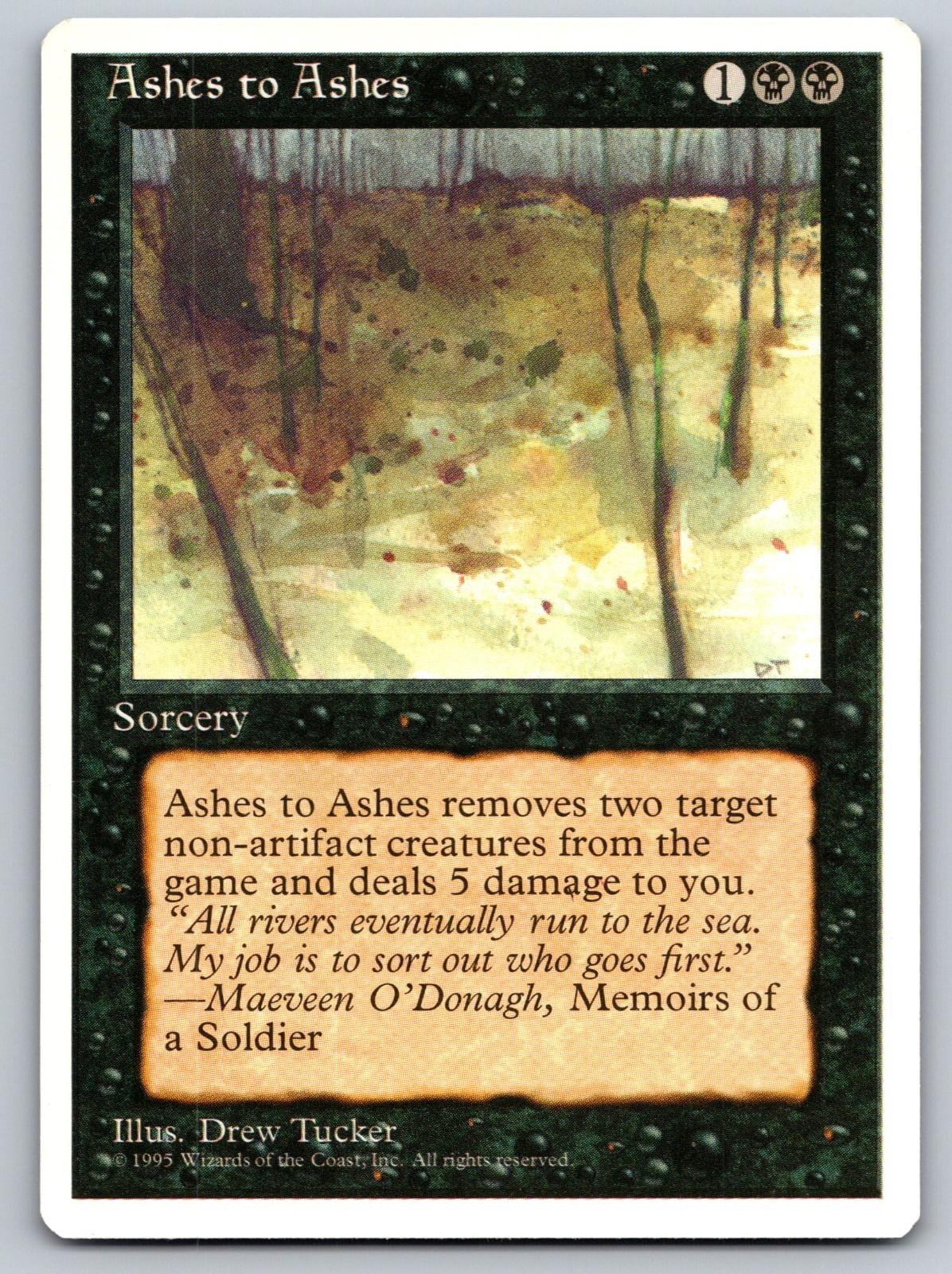 Ashes to Ashes Uncommon Fourth Edition Magic: The Gathering Lightly Played