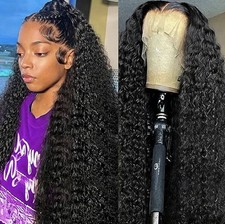 14 Deep Wave Lace Front Wigs Human Hair 13x6 HD Deep Curly With Baby Hair