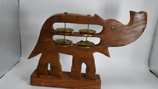 Elephant Tambourine vintage wood free standing
