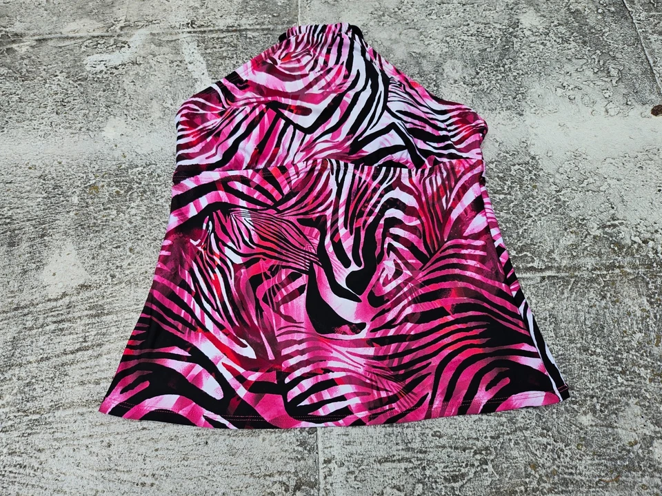 Traje de baño para mujer Dana Buchman top rojo/negro estampado animal talla 8 Foto 2 de 4