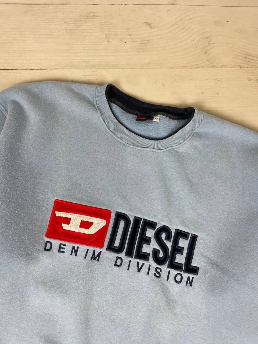 Vintage Diesel Sweatshirt 90s Big Logo Y2K Men SZ Xl blue | eBay
