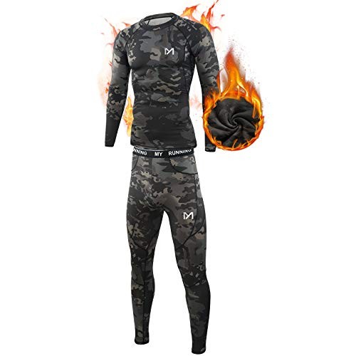 Thermal Underwear for Men, Winter Gear Long Johns Base Layer Top and Large Camo