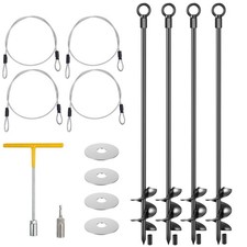 hannger 4 Pcs 30" Ground Anchors Shed Anchors Kit Heavy Duty 12mm Solid Steel...