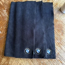 KITH x BMW 3‑Pack Microfiber Towel Full Set 15.5″ Roundel Embroidered Black 