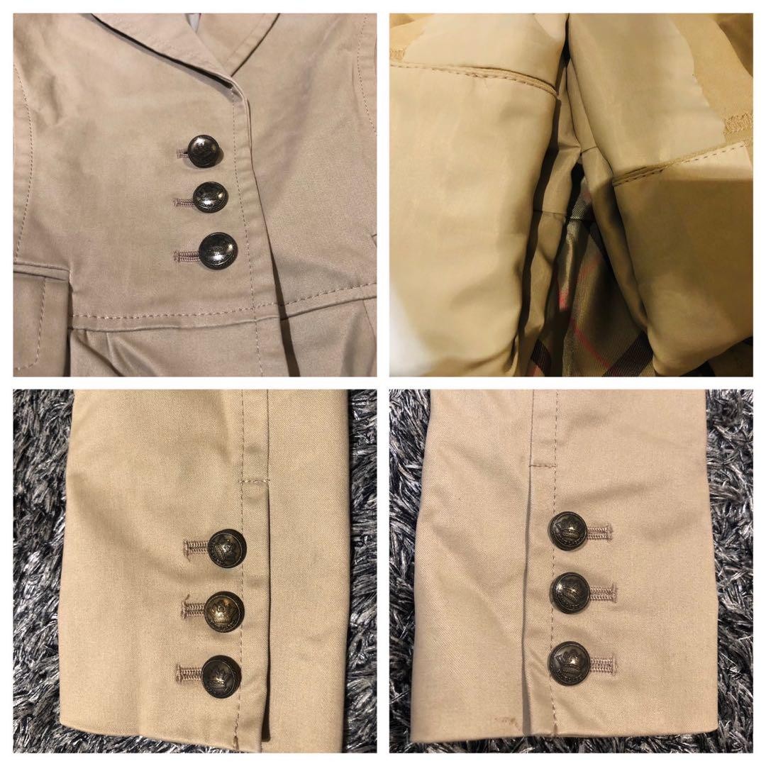 Burberry Blue Label  Gold Button Jacket Outerwear Beige Size 36 For Women thumbnail 22