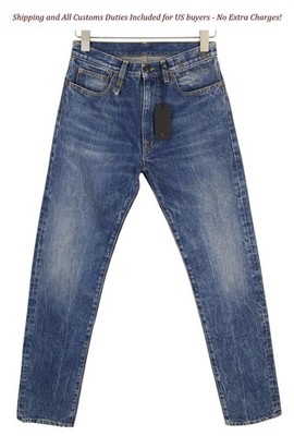 R13 Axl Slim Women's Jeans 27 Kelly Washed Blue Zip Fly Logo Denim -