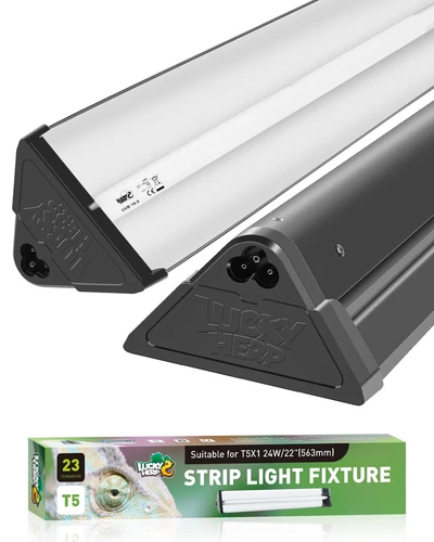 T5 Reptile Light Fixture Combo Kit 24W (New Upgrade), UVB Reptile Light Fixtu...