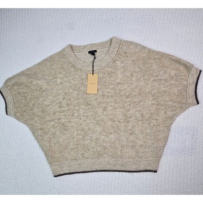 Halogen Womens XXL Oatmeal Marled Dolman Short Sleeve Sweater  NEW Wool Blend