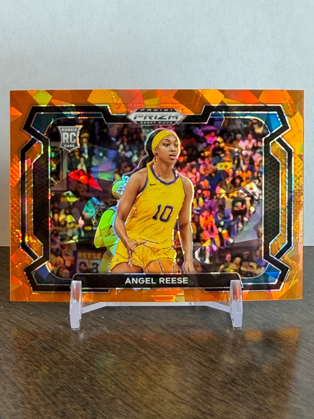 2024 Panini Prizm Draft Picks Angel Reese Orange Cracked Ice Prizm Variation #38